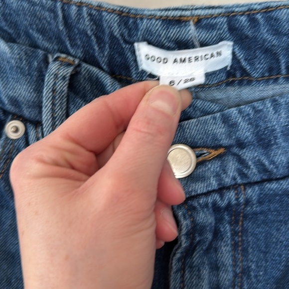 Good American cut hem cropped straight jeans 28/6 - Picture 4 of 7